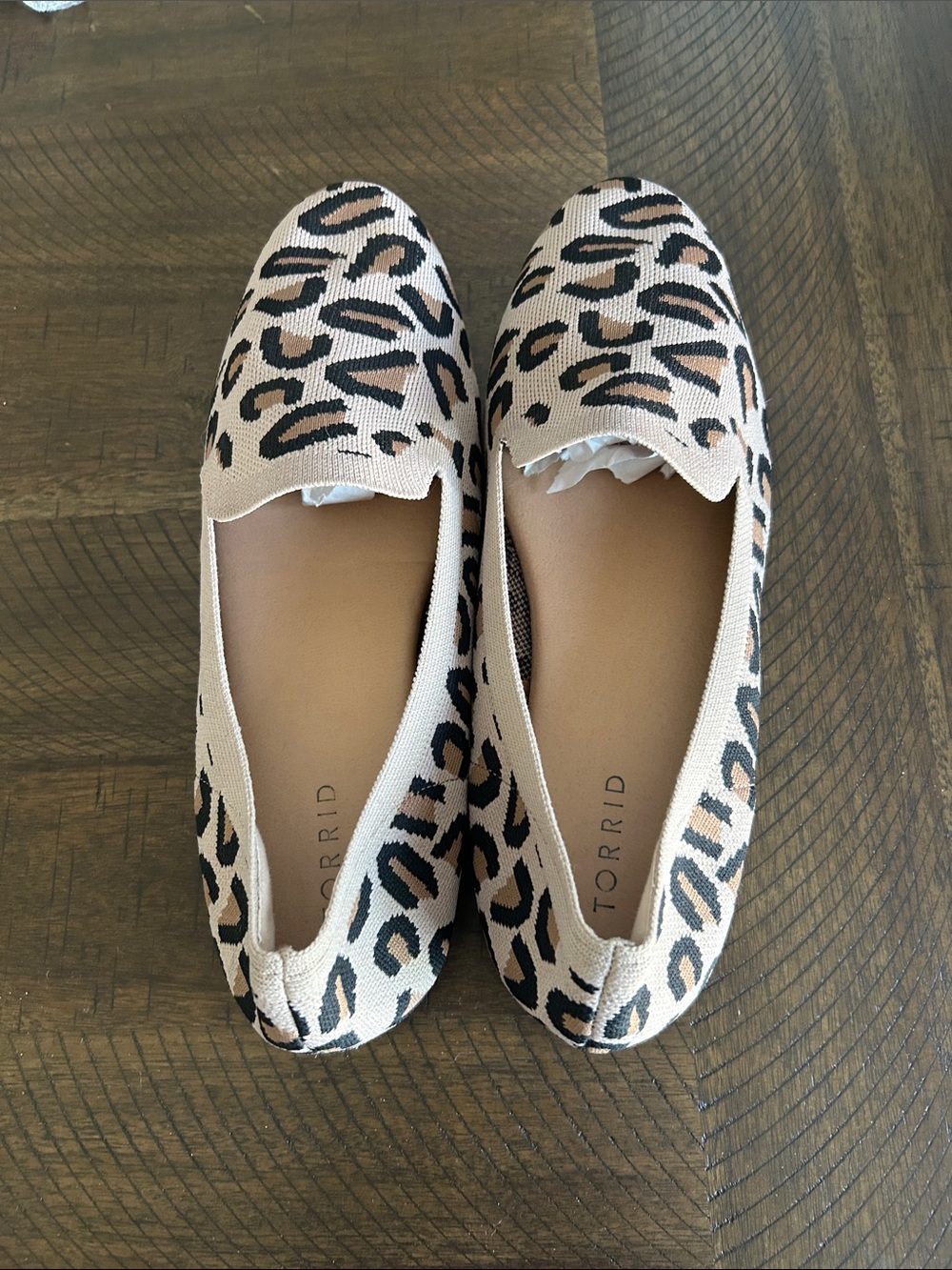 torrid Leopard-Print Slip-On Flats in Beige and Black